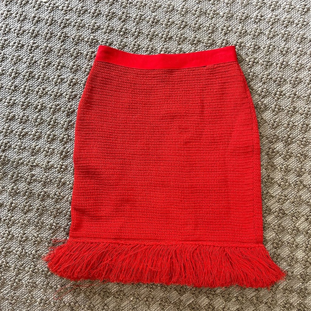 Bottega Veneta Fringed Open Knit Cotton Blend Mini Skirt - Picture 6 of 6